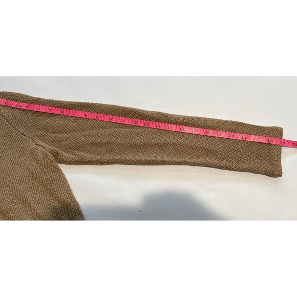 Ralph Lauren Brown Knit Button Jacket Cardigan Mock Neck Preppy Equestrian Small - Picture 9 of 10